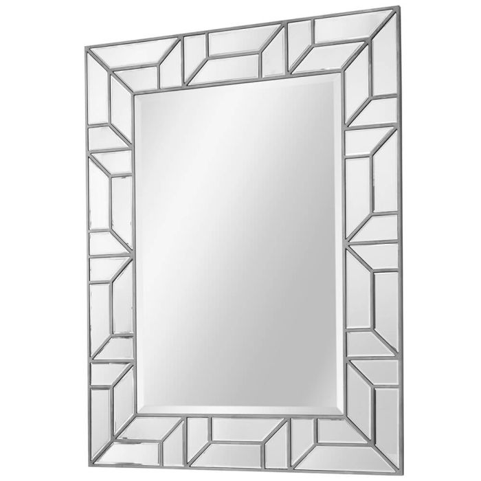 Pavilion Chic Plum Geometric Wall Mirror - Silver 1