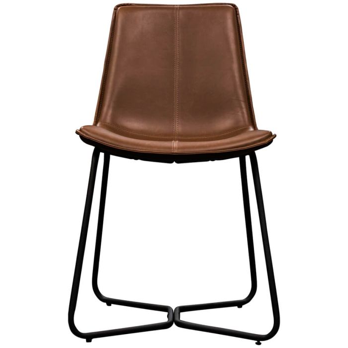 Pavilion Chic Industrial Dining Chair in Brown Set of 2 1