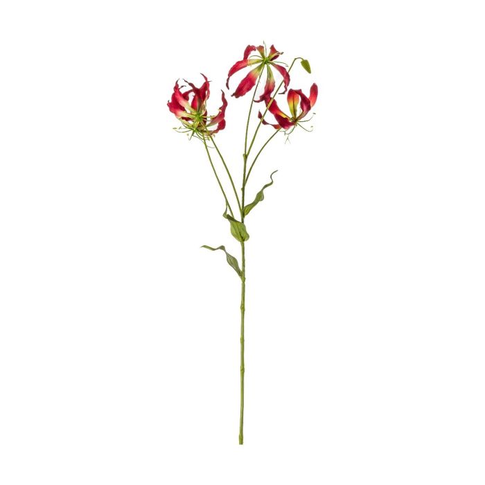 Set of 3 Red Gloriosa Flame Lily Flowers 1