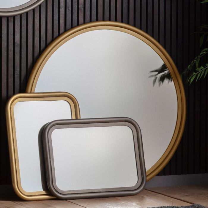Alloa Large Round Wall Mirror in Brass 1
