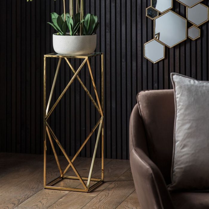 Pavilion Chic Sutton Column Side Table in Gold 1