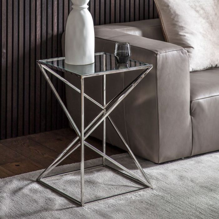 Pavilion Chic Sutton Side Table in Silver 1