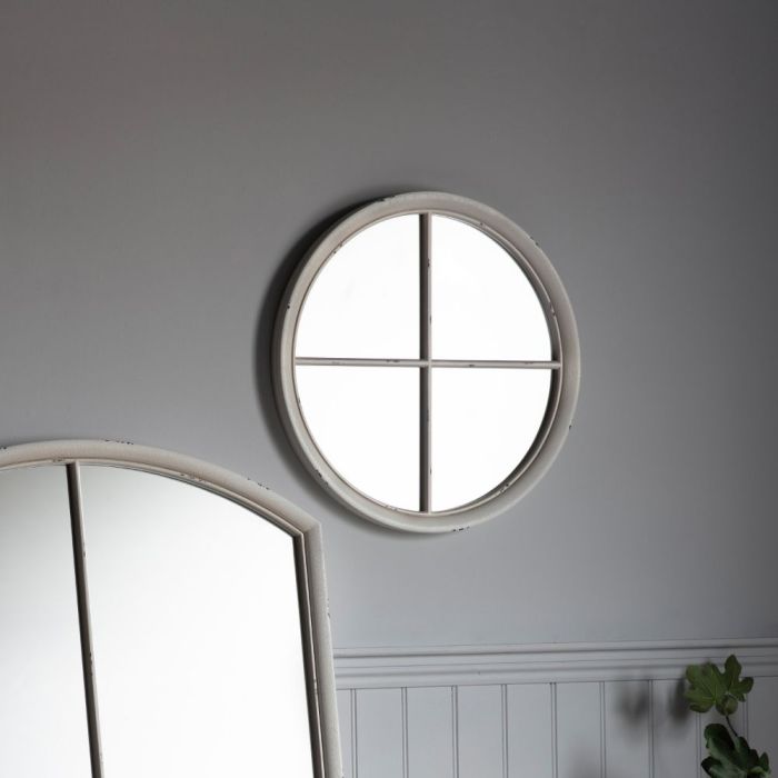 Runcorn White Round Wall Mirror 1