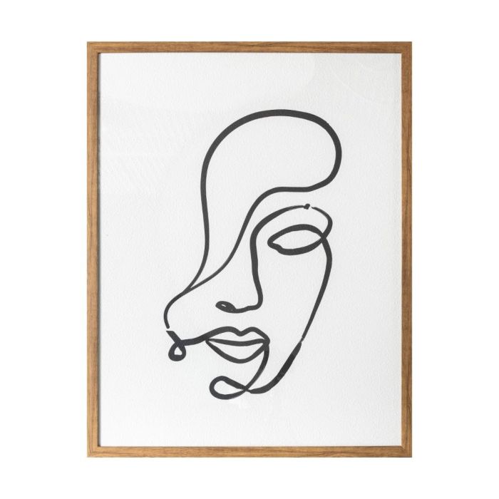 Face Silhouette Line Drawing Framed Print 1