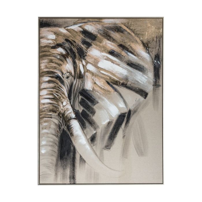 Tonal Elephant Abstract Framed Canvas 1