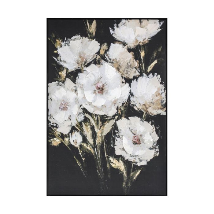 Framed White Peonies Canvas Painting 1