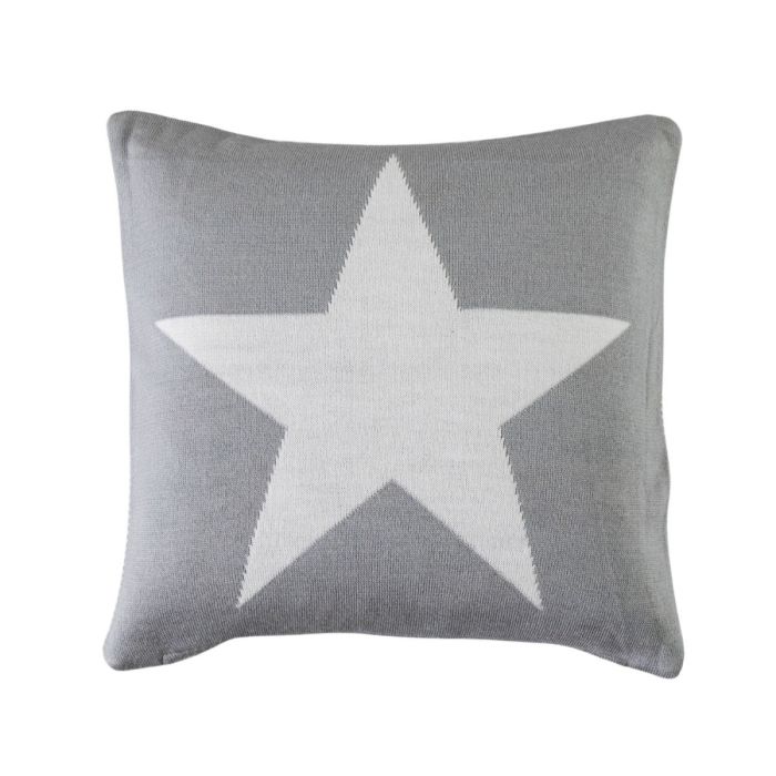 Pavilion Chic Star Knitted Cushion Grey 45x45cm 1