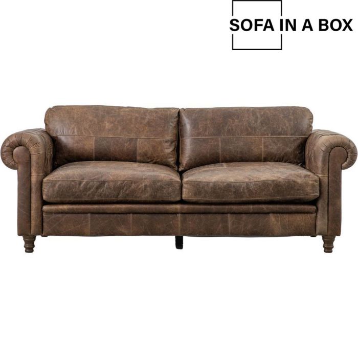 Hampton Leather Sofa in a Box 1