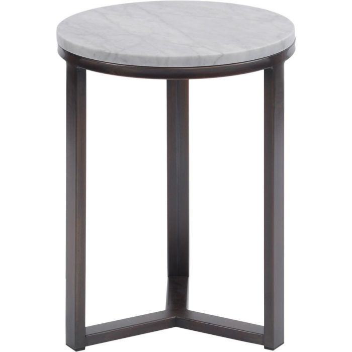 Libra Fitzroy Pale Grey Marble Side Table 1