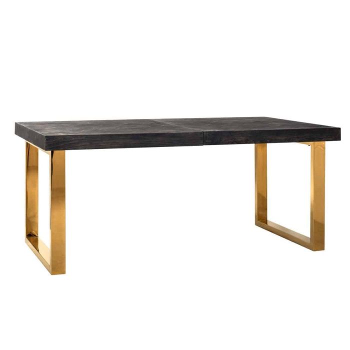 Richmond Blackbone Extendable Black Dining Table with Gold Legs 1