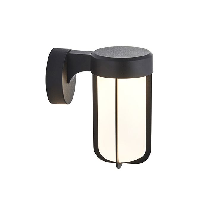 Windsor Frosted Outdoor Wall Light 16W Black 1