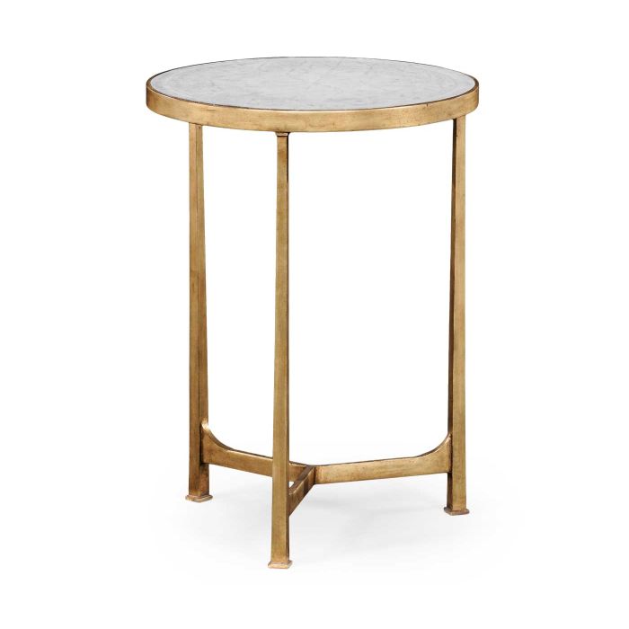 Jonathan Charles Round Lamp Table Contemporary in Eglomise 1
