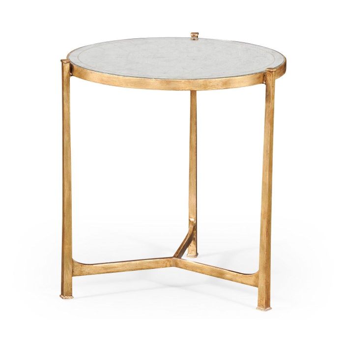 Jonathan Charles Large Round Lamp Table Contemporary in Eglomise 1
