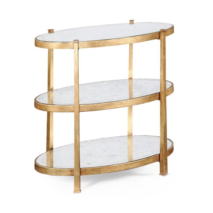 Jonathan Charles Small Oval Side Table Contemporary Three-tier 1