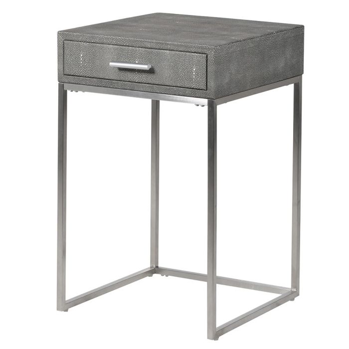 Anguis Shagreen Side Table with Drawer 1