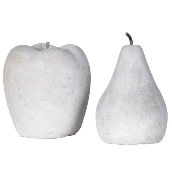 Concrete Apple & Pear Ornament Set 1