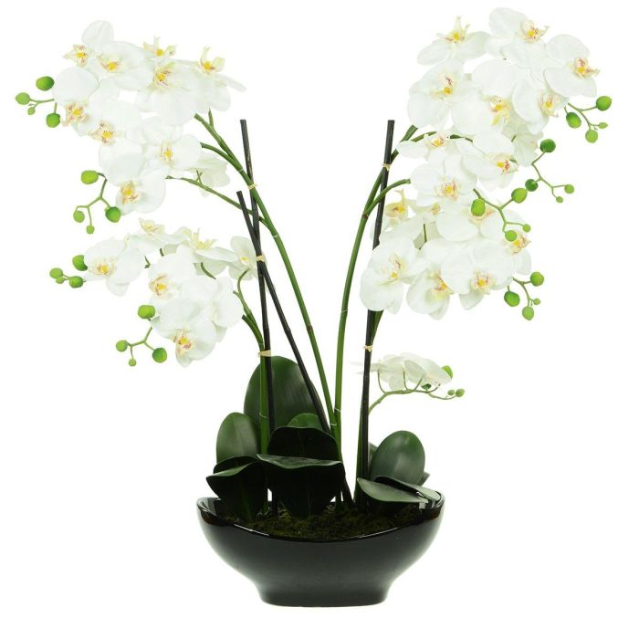 Pavilion Flowers Artificial Phalaenopsis in Black Pot White Height 67cm 1
