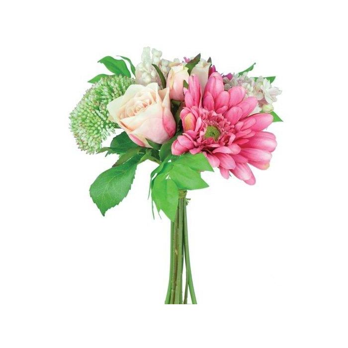 Pavilion Flowers Artificial Rose & Gerbera Bouquet Pink Height 28cm 1