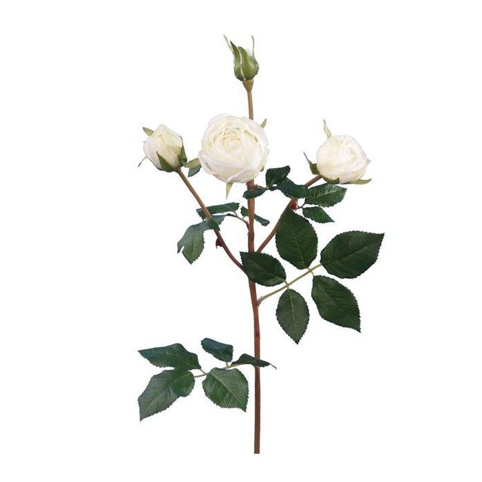 Pavilion Flowers Artificial Rose Spray White Height 58cm 1