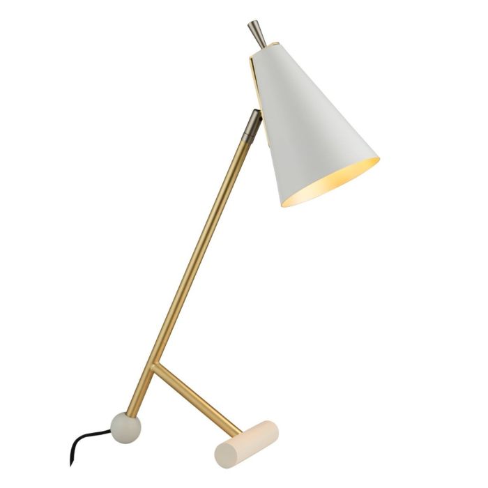 Lennox White & Brass Desk Lamp 1