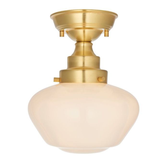 Eden Opal Glass Ceiling Light in Brass 1