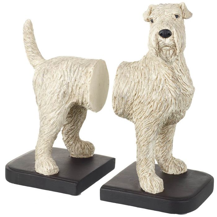 Parlane Bookends Fox Terrier White H.26cm 1