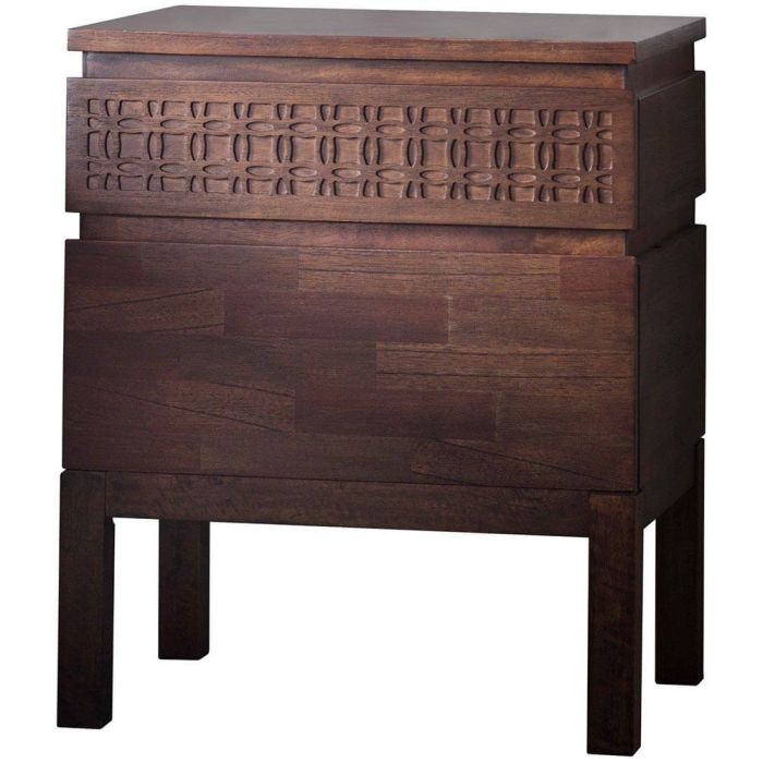 Pavilion Chic Burnsall Bedside 2 Drawer Chest - Brown 1