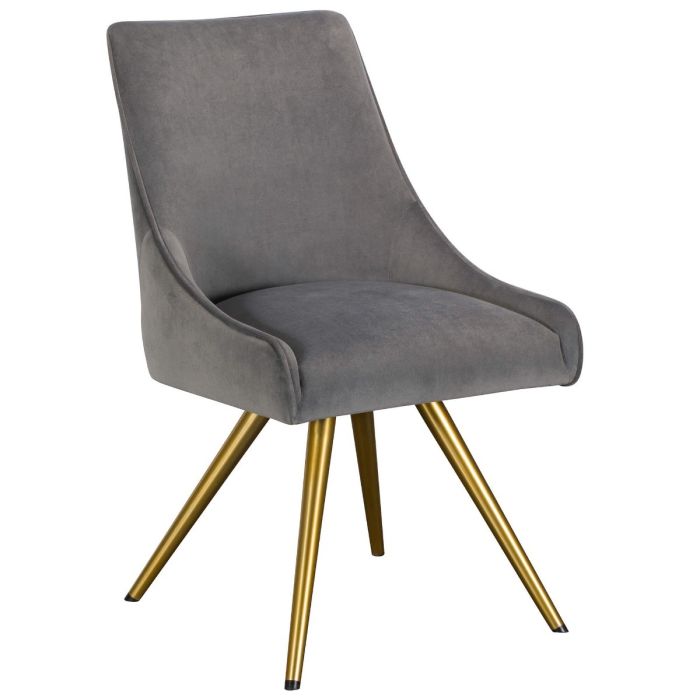 Pavilion Chic Amy Velvet Dining Chair in Grey 1