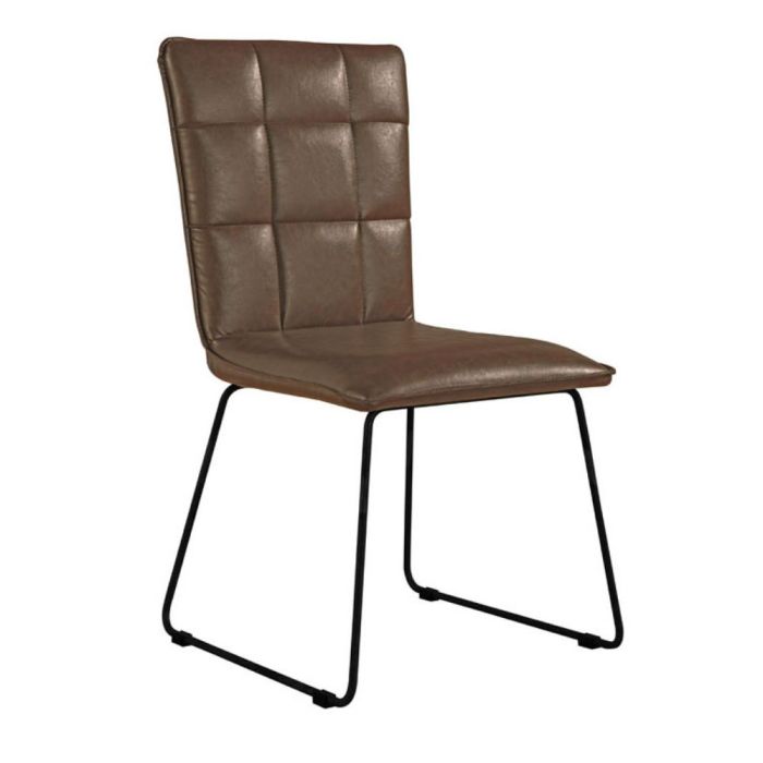 Norwich Dining Chair with Angled Legs in Brown  2
