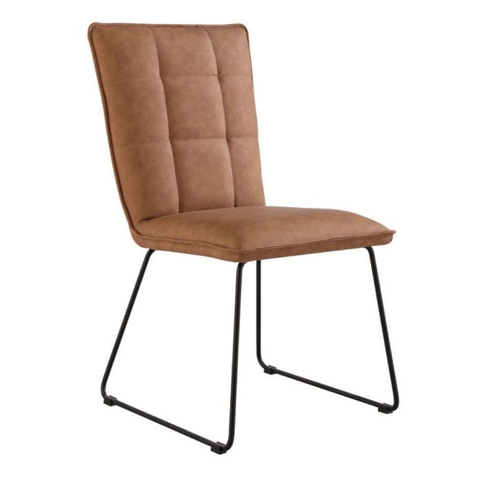 Norwich Dining Chair with Angled Legs in Tan  1