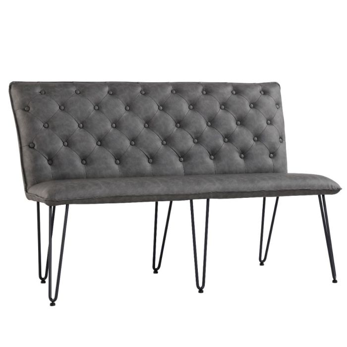 Reading 2 Seater Dining Bench with Hairpin Legs in Grey 1
