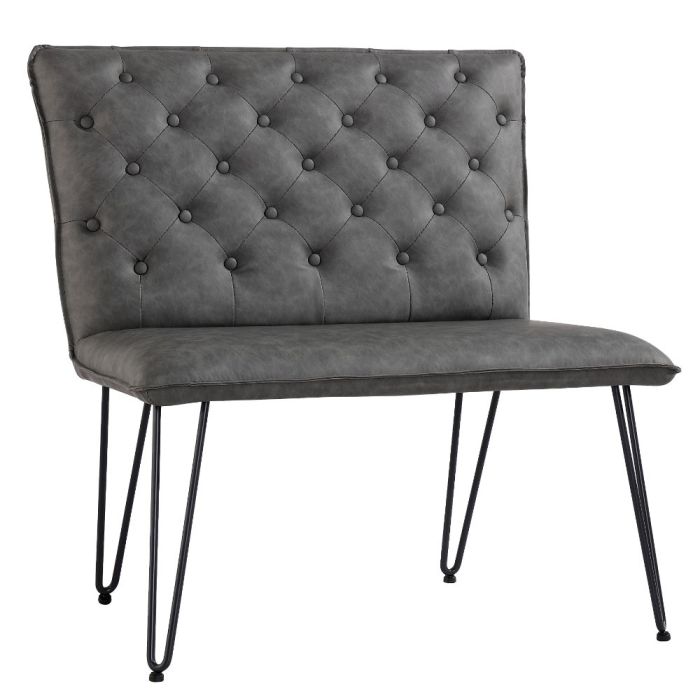 Reading 1.5 Seater Dining Bench with Hairpin Legs in Grey 1