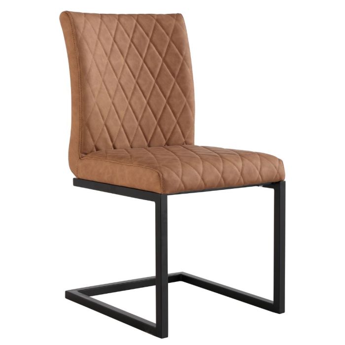 Portsmouth Diamond Stitch Dining Chair in Tan 1
