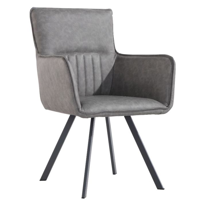 Lincoln Dining Chair with Arms in Grey 1