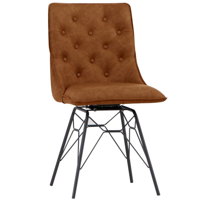 Brighton Studded Back Dining Chair in Tan 1
