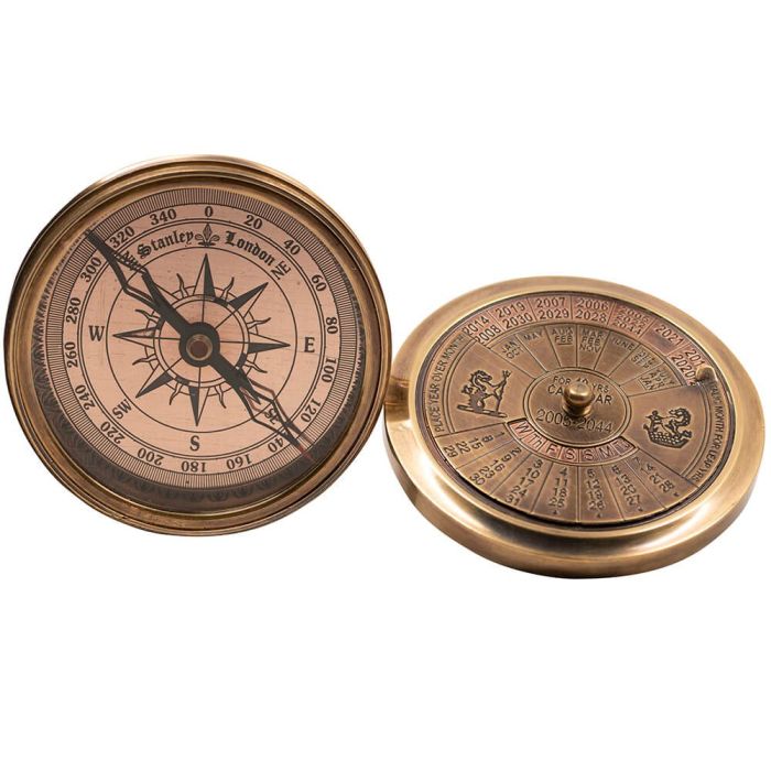 Authentic Models 40 Year Calendar Compass - Brass 1