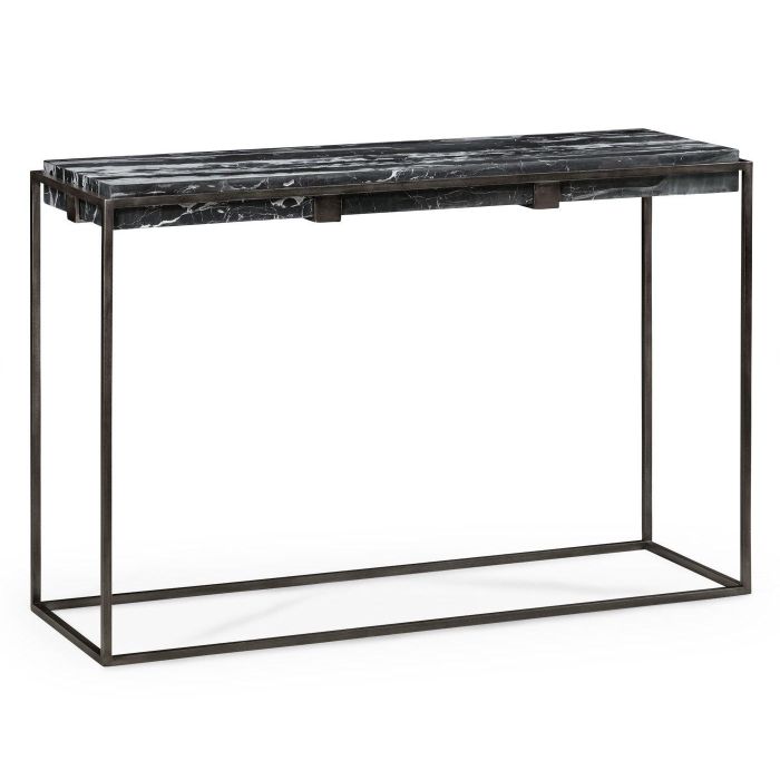 Jonathan Charles Outdoor Console Table with Black Marble Top 1