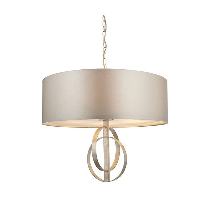 Vermont Large Silver Pendant Light in Mink 1