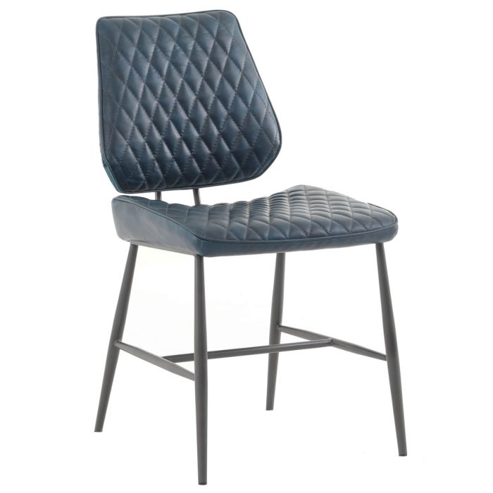 Dalton Quilted Dining Chair in Blue PU Leather 1