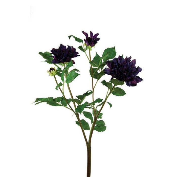Pavilion Flowers Artificial Dahlia Branch Dark Purple Height 96cm 1