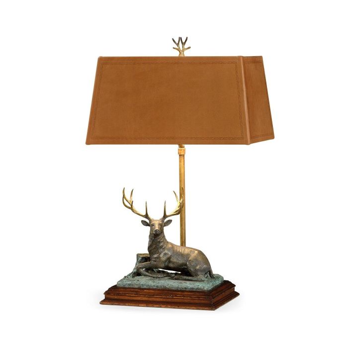 Jonathan Charles Table Lamp Deer in Dark Bronze 1