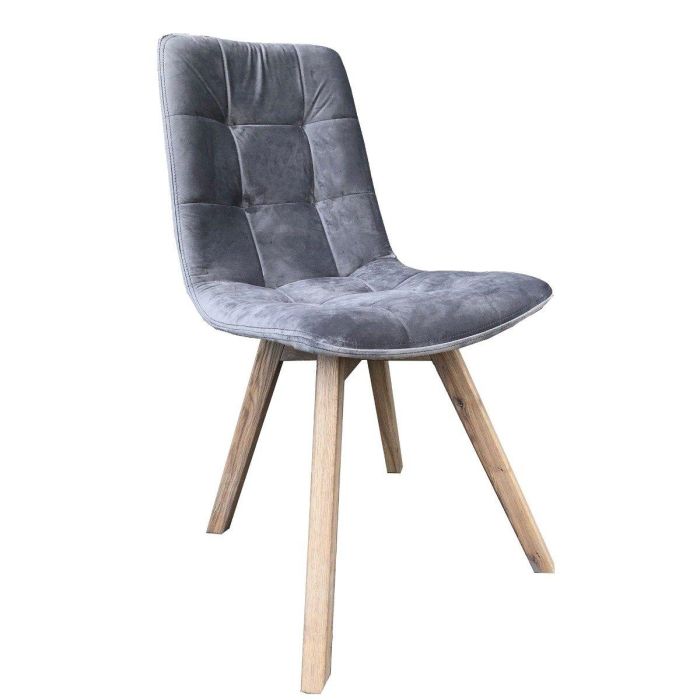 Atlanta Dolphin Grey Velvet Dining Chair with Grey Leg 1