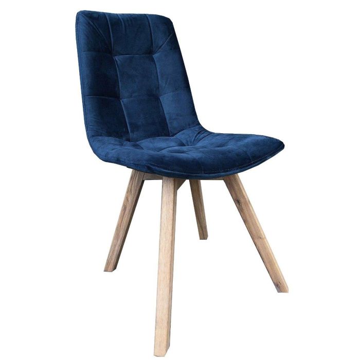 Atlanta Pacific Blue Velvet Dining Chair with Grey Leg 1