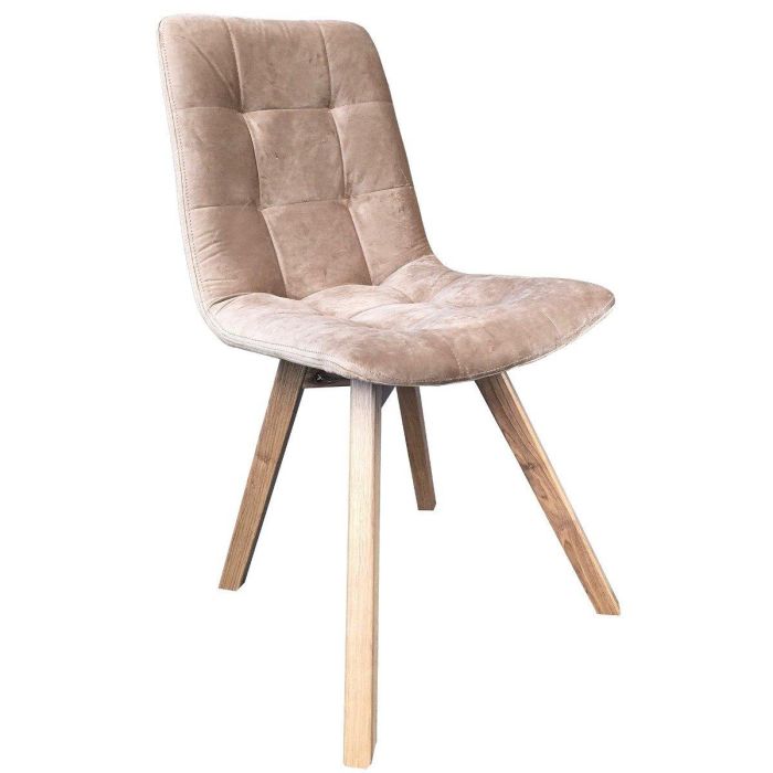 Atlanta Tobacco Taupe Velvet Dining Chair with Grey Leg 1