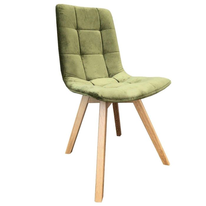 Atlanta Artichoke Green Velvet Dining Chair with Light Leg 1