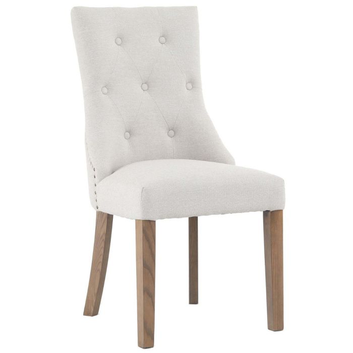Manchester Button Back Dining Chair Upholstered in Kendal Linen 1