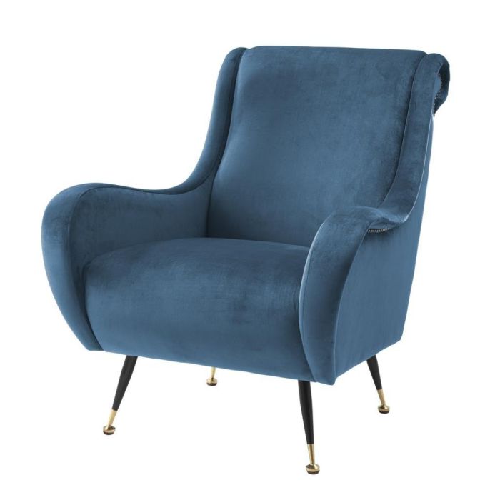 Eichholtz Giardino Chair in Blue Velvet 1