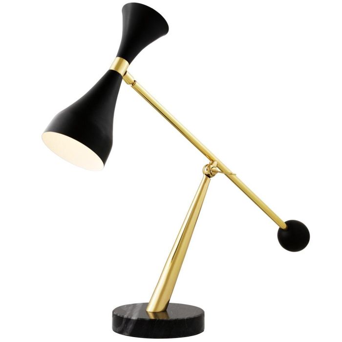 Eichholtz Desk Lamp Cordero Marble Base - Brass & Black Finish 1