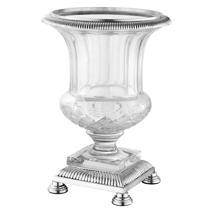 Ephesius Glass Urn Vase Silver 1