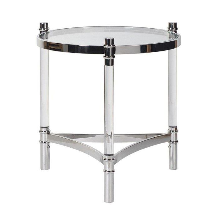 Belo Clear Acrylic Side Table with Stainless Steel 1